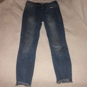 Mid rise light denim jeans